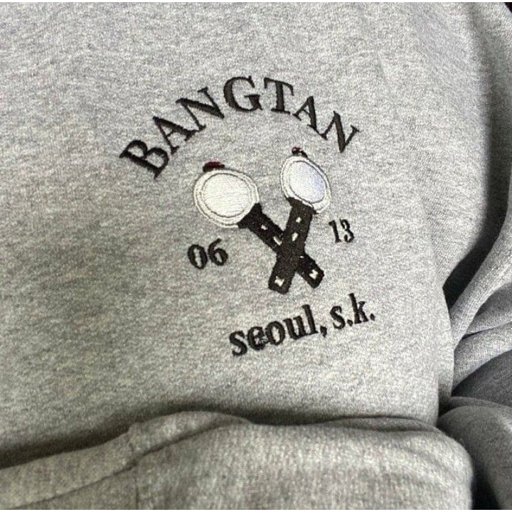 SWEATER UNISEX BANGTAN SEOUL BORDIR /// ATASAN ALA KOREA FLEECE TEBAL HALUS PREMIUM KEKINIAN TERBARU''