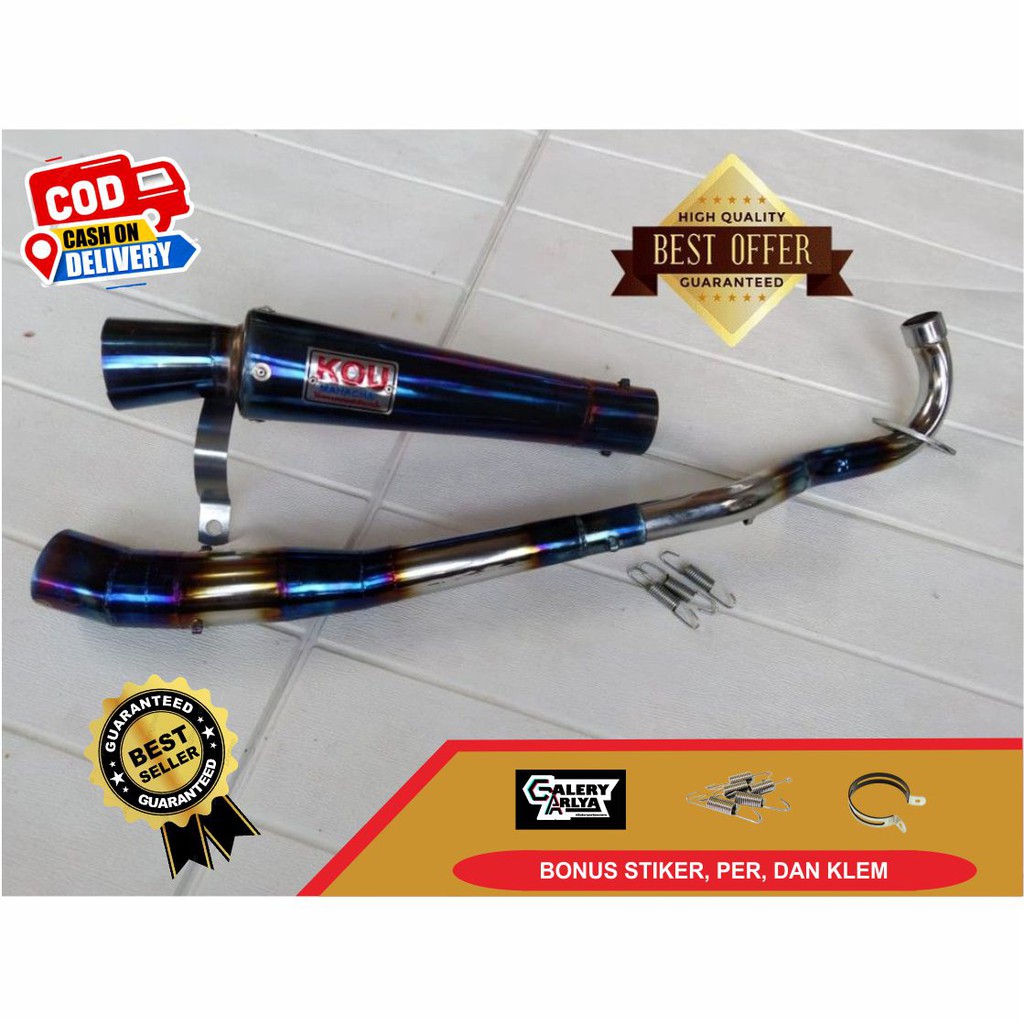 Knalpot racing kou revo absolut-blade matte blue