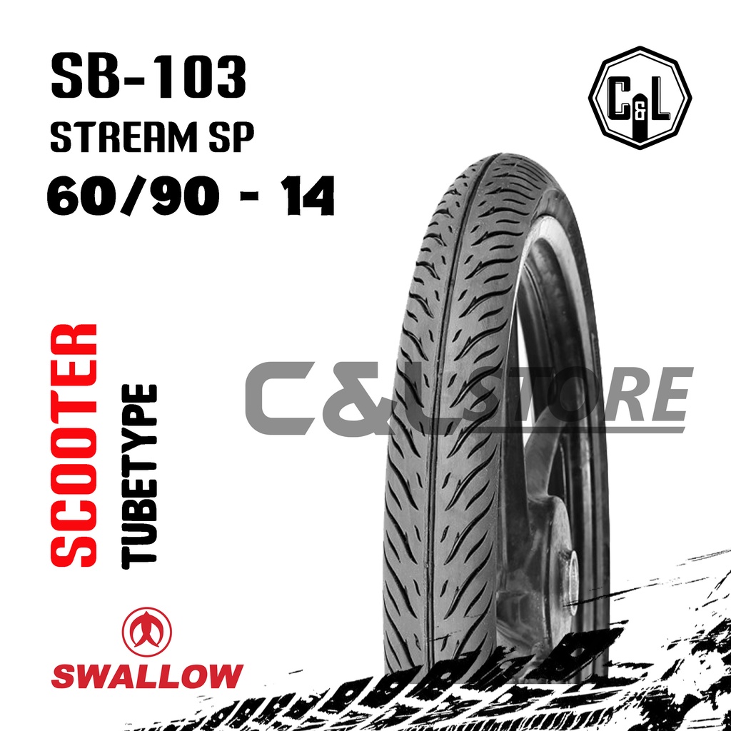BAN LUAR MOTOR SWALLOW 60/90-14 RING 14 SB-103 STREAM SP TUBETYPE