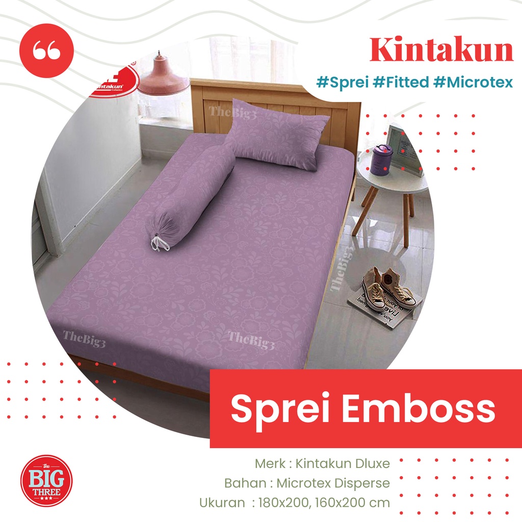 Kintakun Sprei 120x200 navy merah hijau ungu pink putih hijau abu coklat Anemone Biscotti Ivy Lavender Northern Snorlax  - 120 T20 Polos Emboss Embos SP TBT