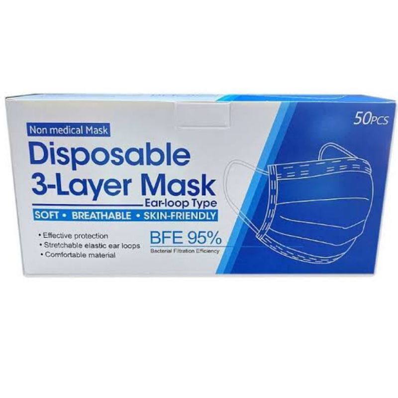 Masker Earloop 3 Ply