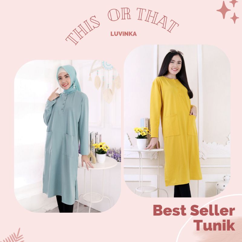 Tunik kaos polos | busui hijab friendly PREMIUM TEBAL