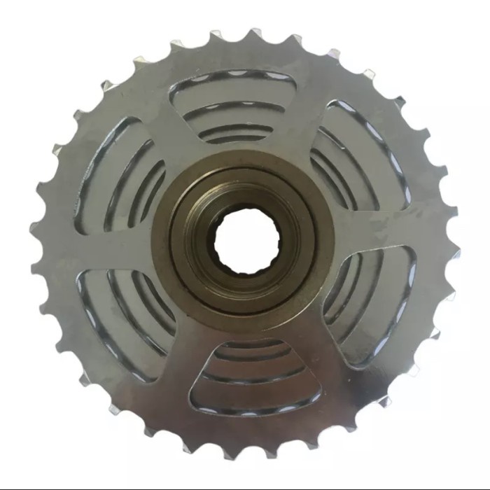 Sprocket Drat ulir 8 Speed 13-28T Bicycle Freewheel warna Chroom