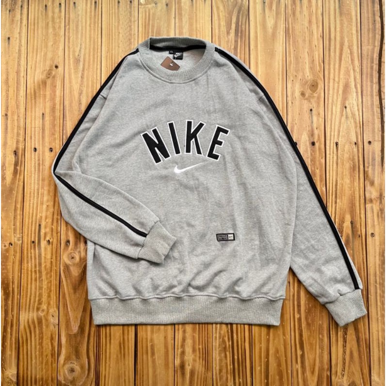 SWEATER CREWNECK NIKE SWOOSH TAPED HITAM AUTHENTIC FULLTAG &amp; LEBEL