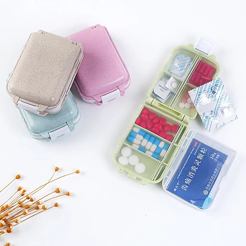 8 Grids Medical Tablet Storage Medicine Case/Folding Three-layer Type Pill Storage  Box/Compact And Portable Classified Mini Medical Kit Pill Storage Box/ 7 Day Travel Pill Case