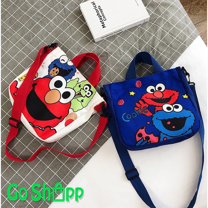 ToteBag Elmo Import - Tote Bag Kanvas Tebal dan Sleting - Tas Anak Totebag Lucu Termurah [TE03]