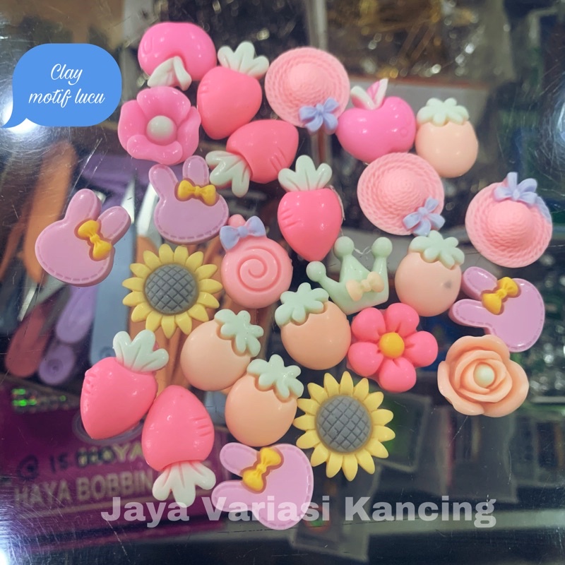 (Per 10pcs)Clay karakter / resin / clay dove mix / resin tempelan stopper masker /