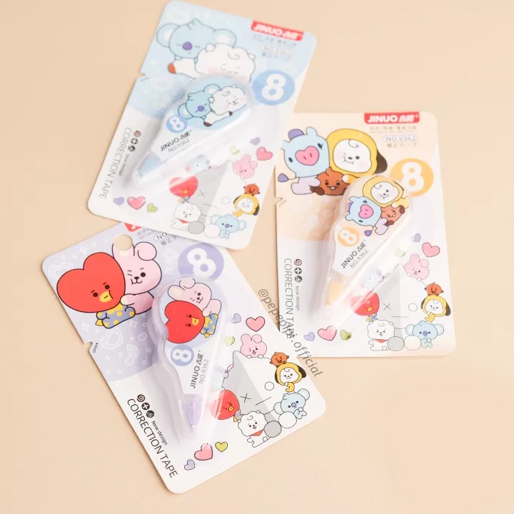 Correction Tape BTS Lucu - Penghapus Bolpen Pulpen / Tipe X Roll / Tipe Ex BT21