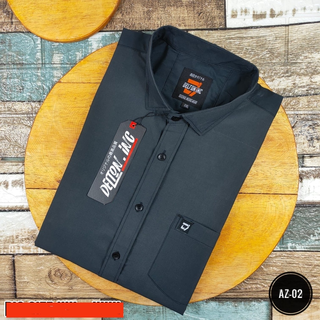 Kemeja Pria Polos Lengan Pendek Model Slimfit - Kemeja Kasual Pria (AZ-3)