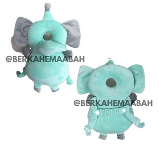 ( FREE STRAP ) Bantal Pelindung Kepala Bayi Gajah Mahkota | Baby Head Protector | Head Neck Pillow Pad