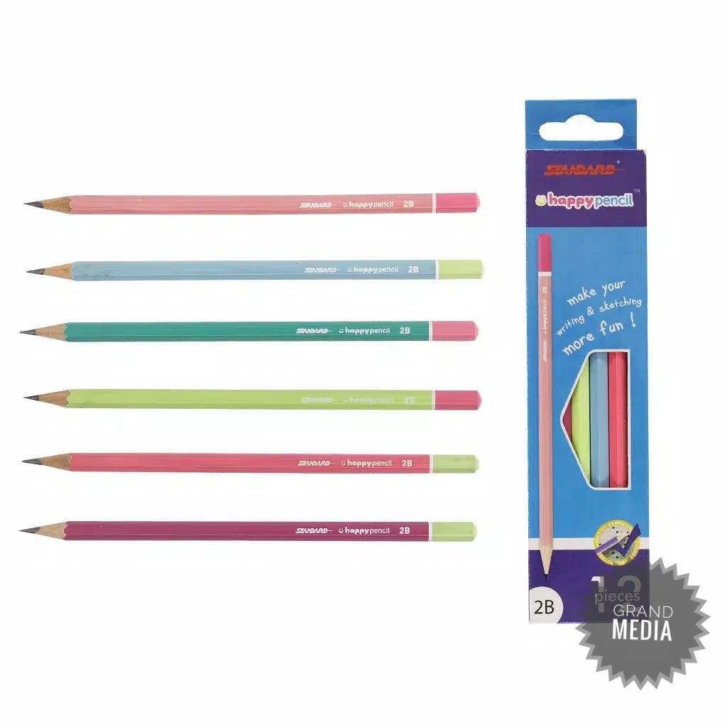 

[GRAND MEDIA] PENSIL STANDARD HAPPY PENCIL 2B / 1PCS