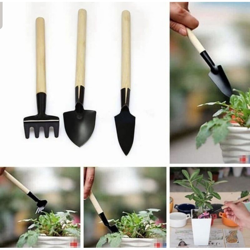 Set alat berkebun sekop mini 3 in1 untuk tanaman pot