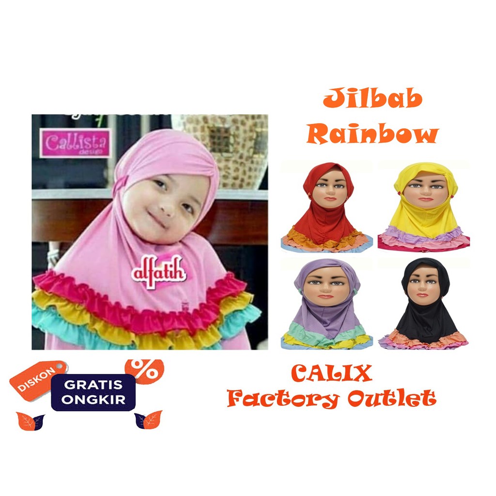 Jilbab Anak Hijab Baby Rainbow Kerudung Anak Baju Muslim Anak