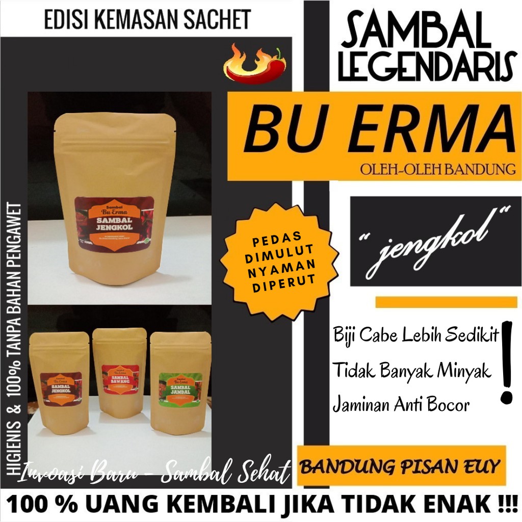 

OLEH OLEH BANDUNG MURAH KEMASAN SACHET SAMBAL JENGKOL SAMBEL SASET