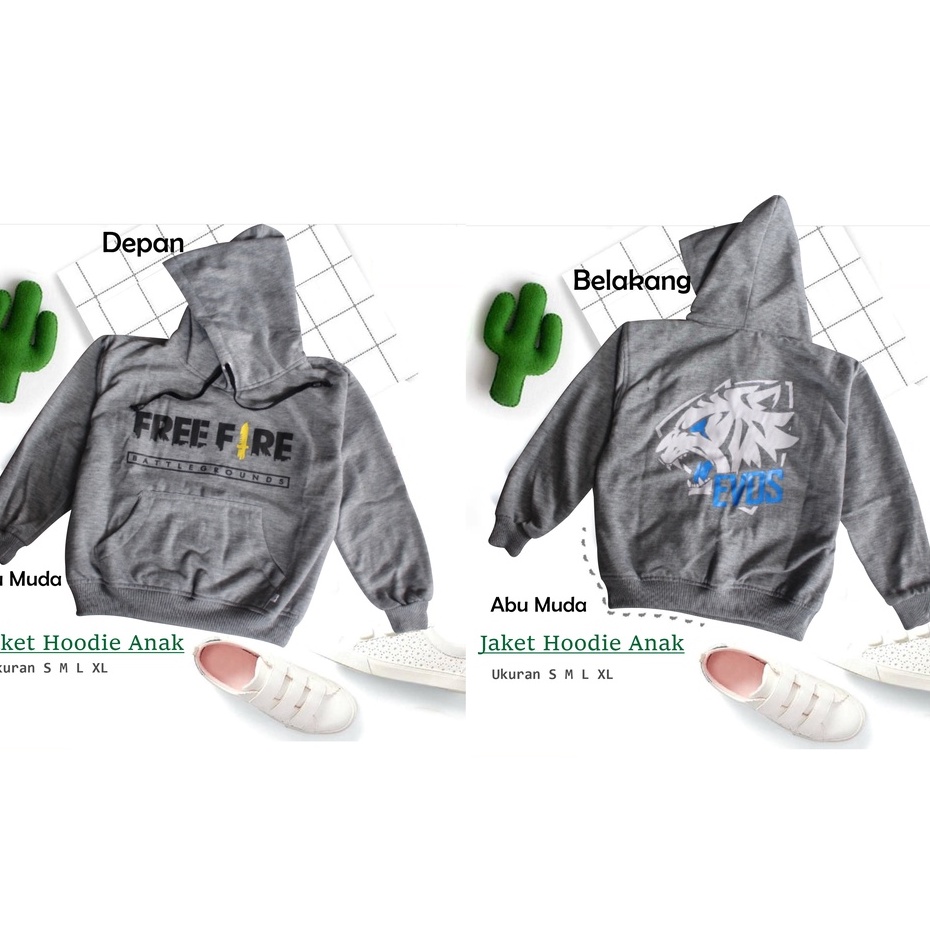 Hoodie Free Fire Evos Anak / Hoodie anak / Jaket ff evos anak / Jaket free fire 2-12 TAHUN
