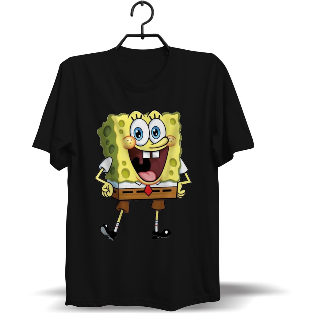 T-SHIRT KASUAL PRIA WANITA KAOS MURAH SPONGEBOB DAN PETRICK SABLON DTG DTF