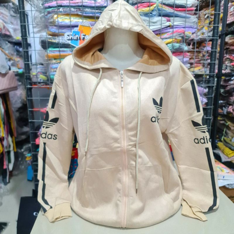 Jaket Suede Import Wanita Fashion XL Besar-Adi Cream