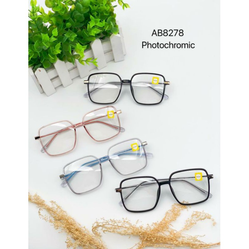 FRAME KACAMATA KOTAK WANITA 8278 ( GRATIS LENSA PHOTOCROMIC NORMAL ) KACAMATA FASHION ANTI UV