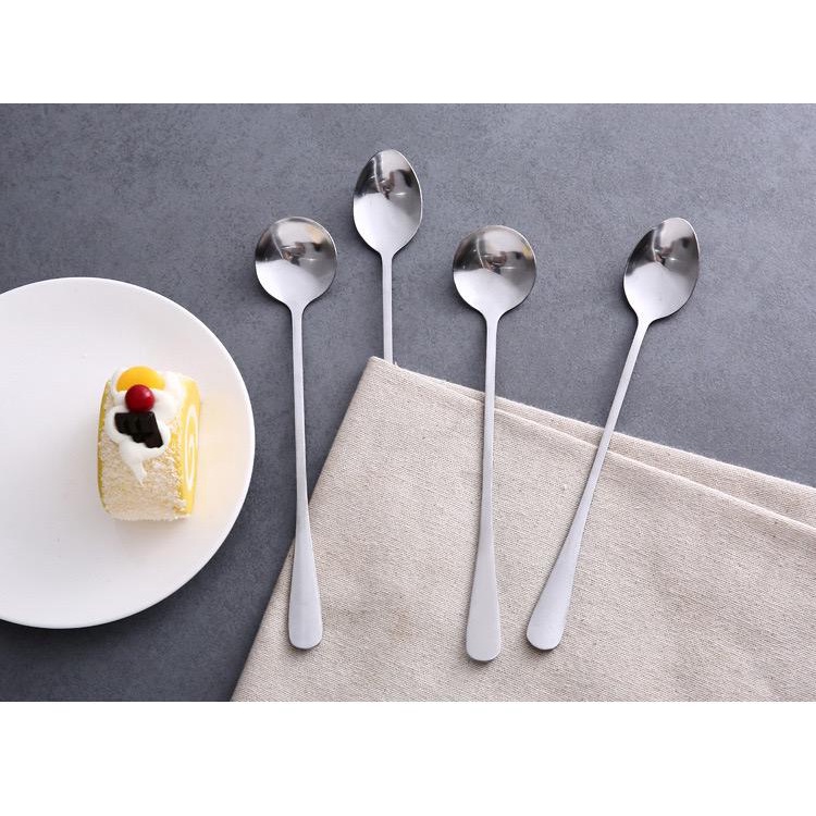 (BOW) Sendok Panjang Stainless Steel Silverware Sendok Teh Kopi G1K82