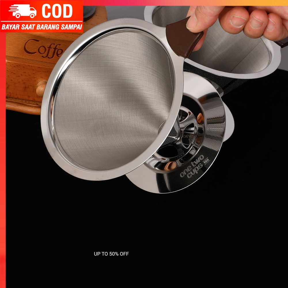 (100% BARANG ORI) One Two Cups Filter Penyaring Kopi Double Layer Coffee Filter - V60