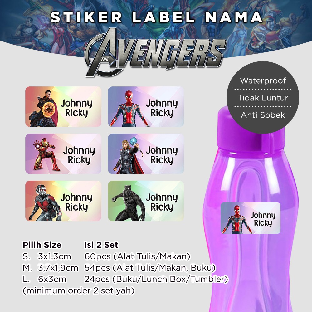 

Stiker Label Nama Anak / Label Nama - AVENGERS - MARVEL IRONMAN