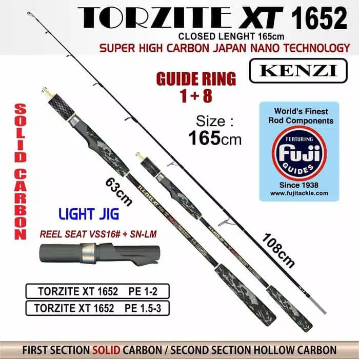 JORAN Pancing Rod KENZI TORZITE XT LIGHT JIG PE 1.5-3