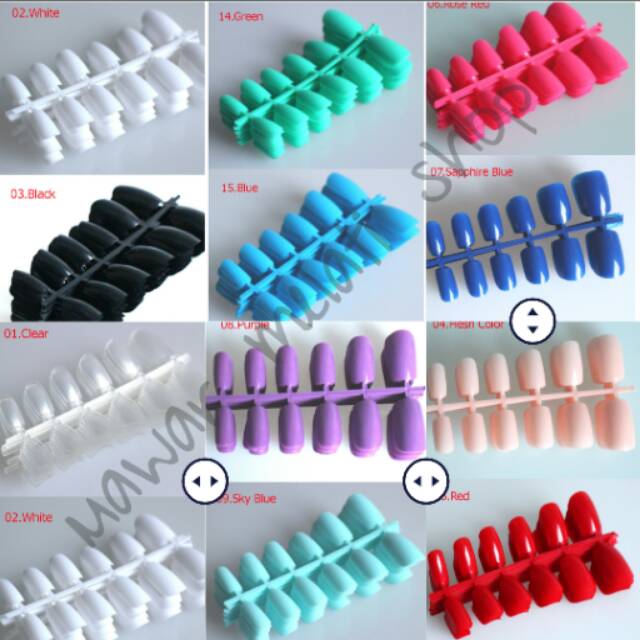 Kuku palsu polos 12pcs fake nail