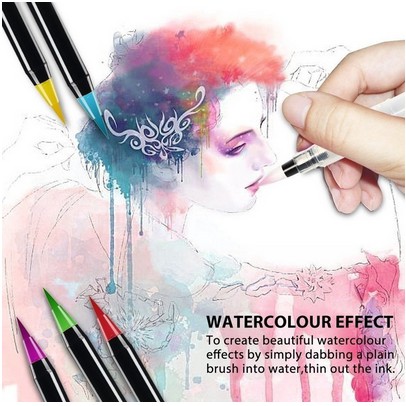 Watercolor Brush Pen (20 Color) - Tanpa Kotak Kemasan