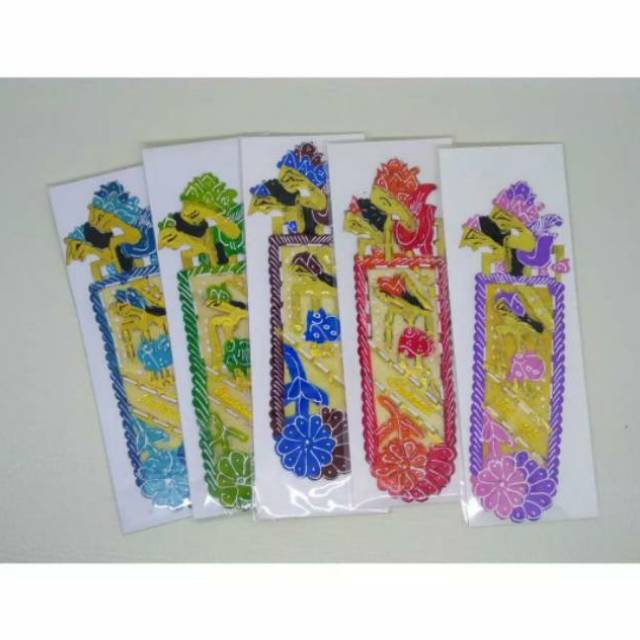 (BISA COD) SOUVENIR PEMBATAS BUKU (BOOKMARK) WAYANG KULIT RAMA SHINTA INDONESIA 15x5 cm - MURAH