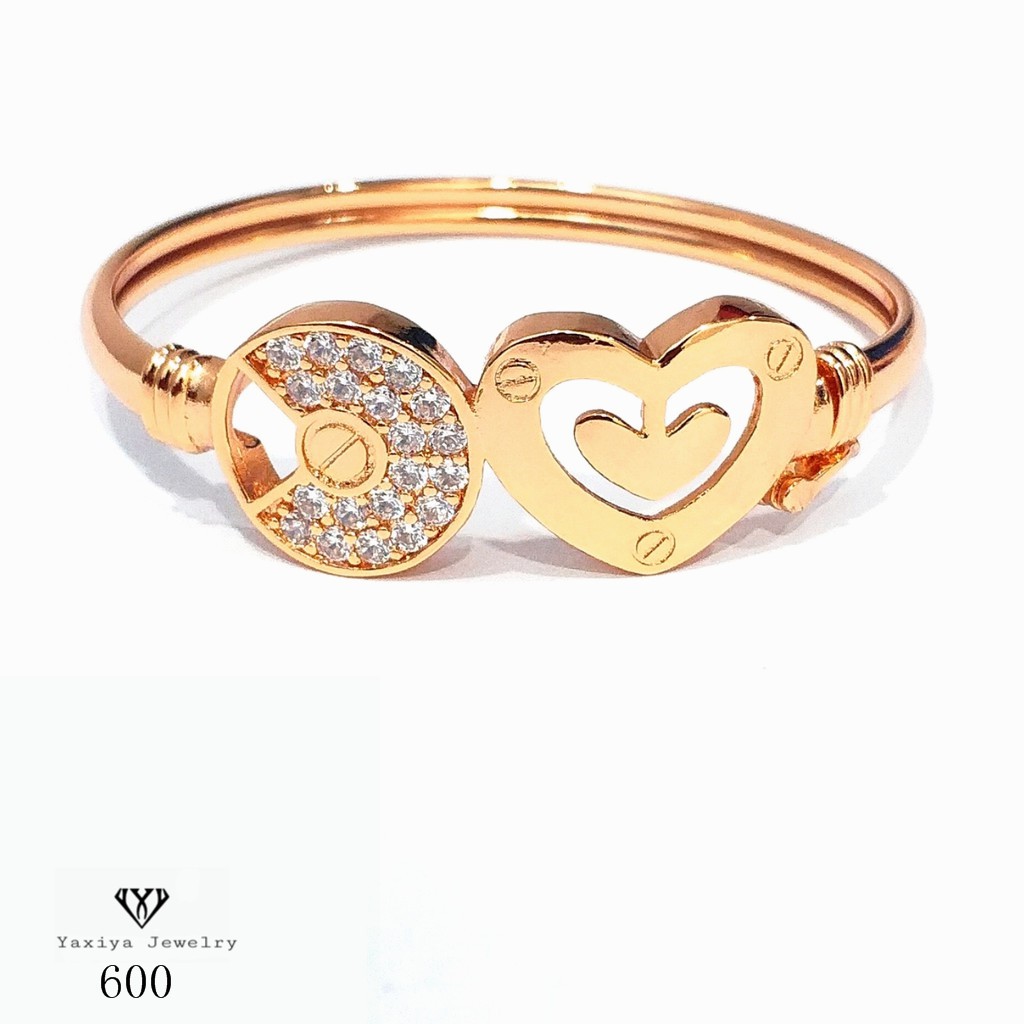 

Gelang Bangle Emas Love Circle Permata Perhiasan imitasi Lapis Emas 18K Yaxiya Jewelry 600