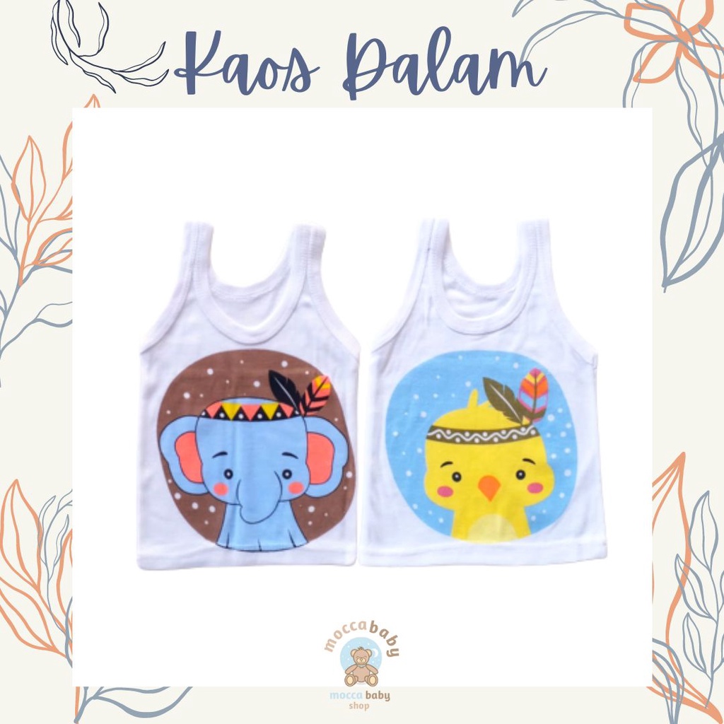 MBSS - SINGLET Harian Karakter Anak Kids SIZE 0-3 Tahun / Kaos Dalam Motif Kartun Unisex SS4