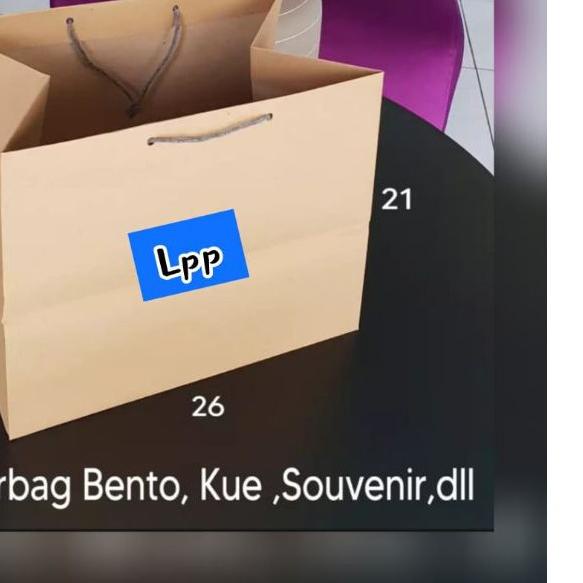 

✱ [ 150 gsm ] Paperbag cocok untuk kotak kue bento, souvenir, tempat kado,dll uk : 26 x 21 x 18 cm. ❁