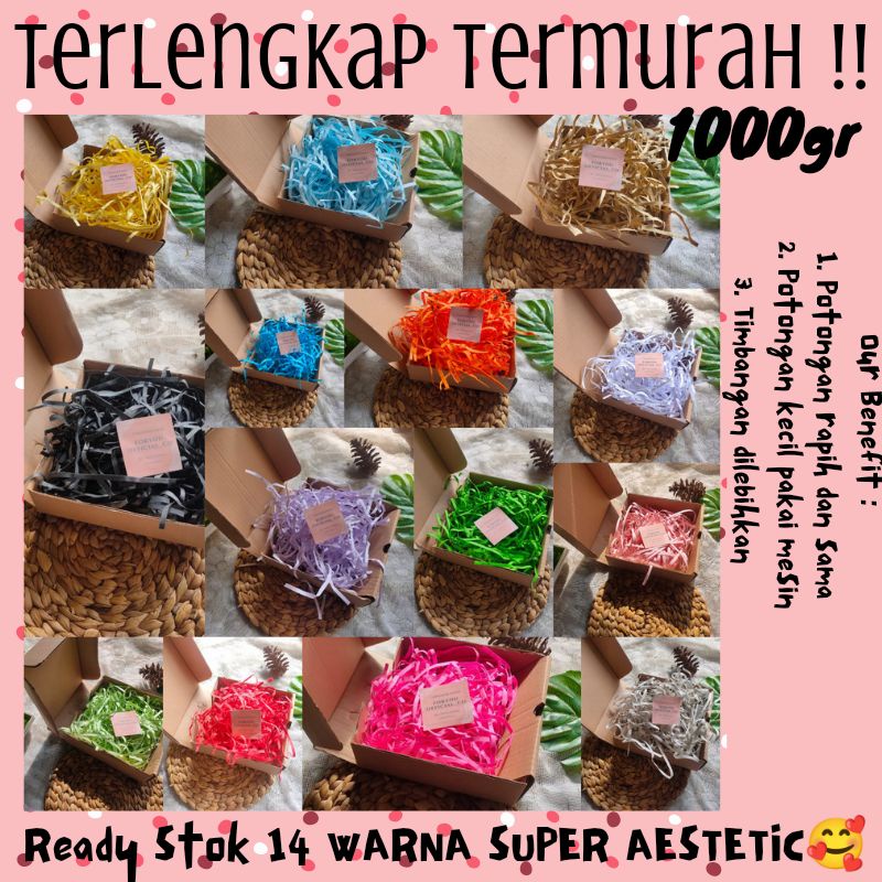 

[1kg/1000gr]PAPER SHREDDER PAPERKERTAS SERUT KERTAS CACAH KERTAS HAMPERS KERTAS PACKING KADO