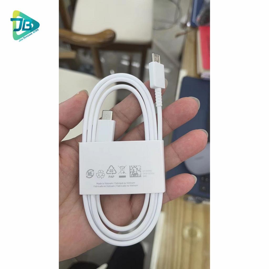 Kabel Data Cable ORIGINAL Samsung cabutan S21 nonpack super fast Charging for Galaxy A23 A33 A53 A73 5G s21+ S21fe s21ultra s22 s22+ s22ultra note20 Note20ultra s23 s23+ s23ultra z flid 4 z fold 4 z flip 3 z fold 3 Original TYPE C TO TYPE C JB8815