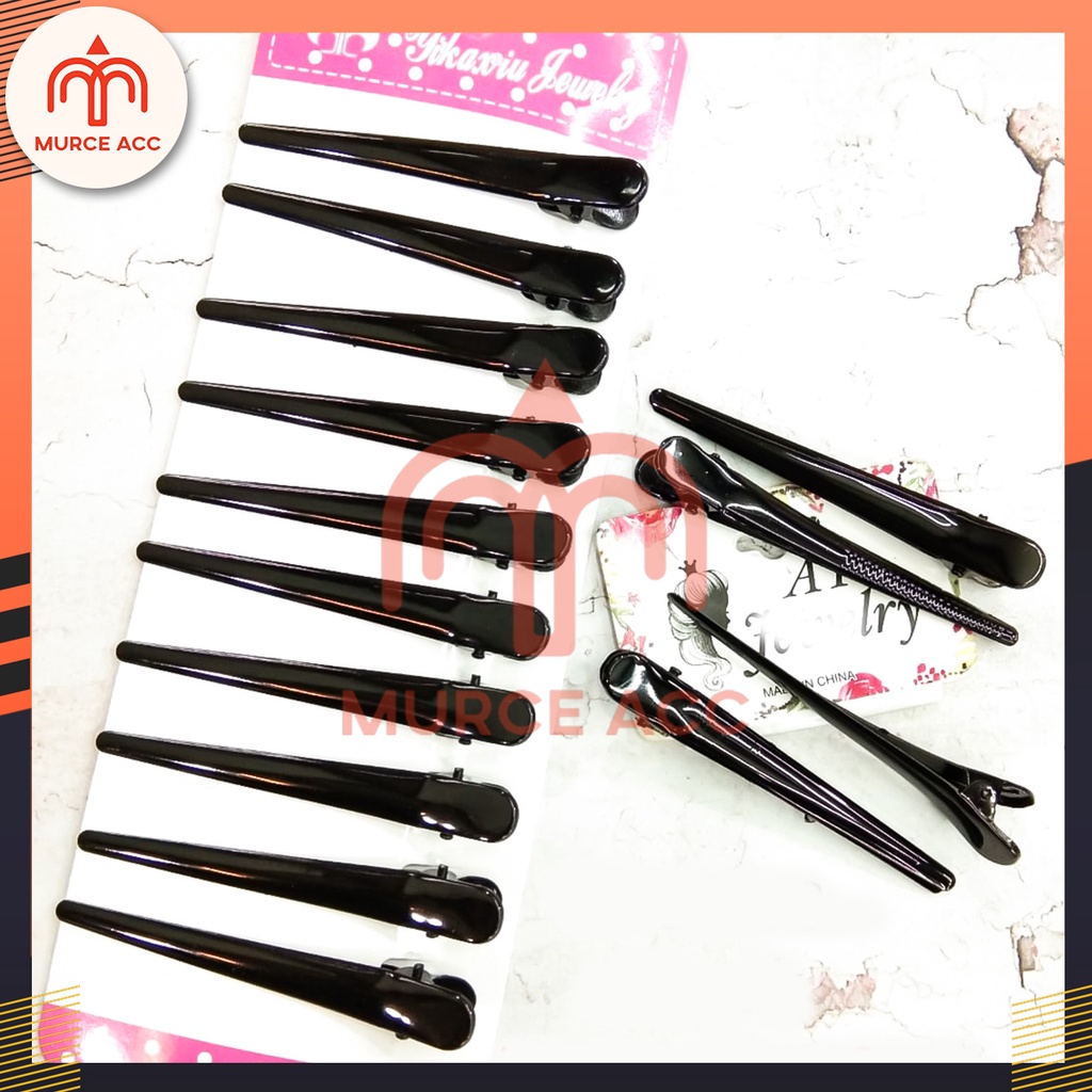 (10 pcs) Jepit Rambut Bebek Buaya Salon Polos