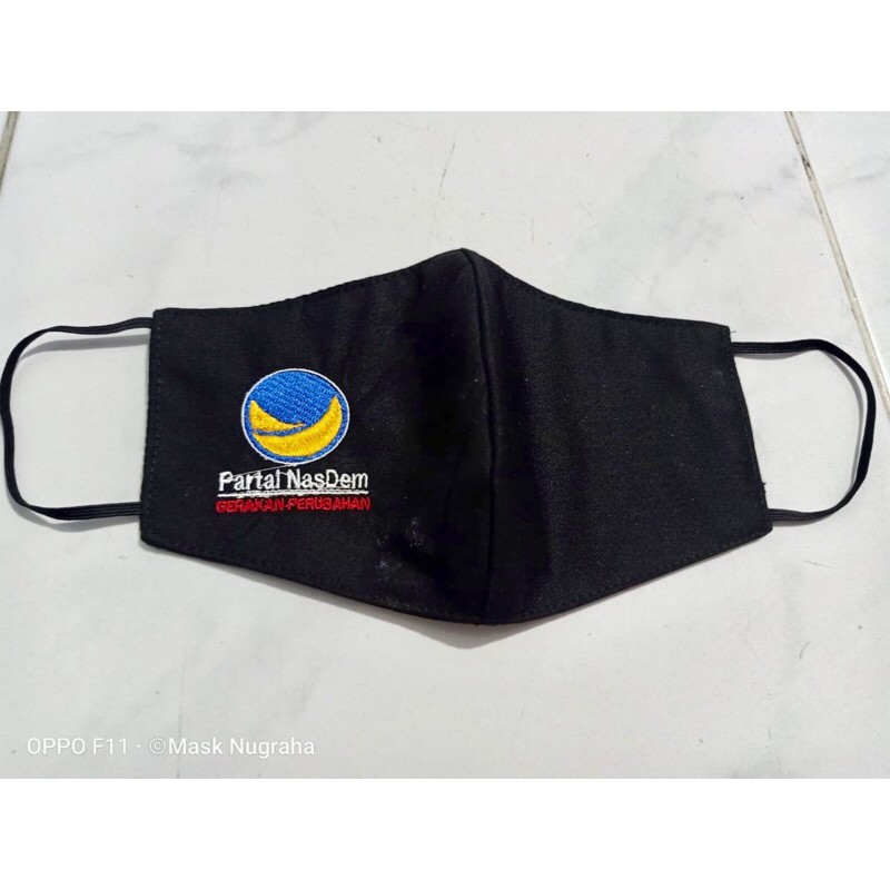 Masker NASDEM (bordir, 3 ply)