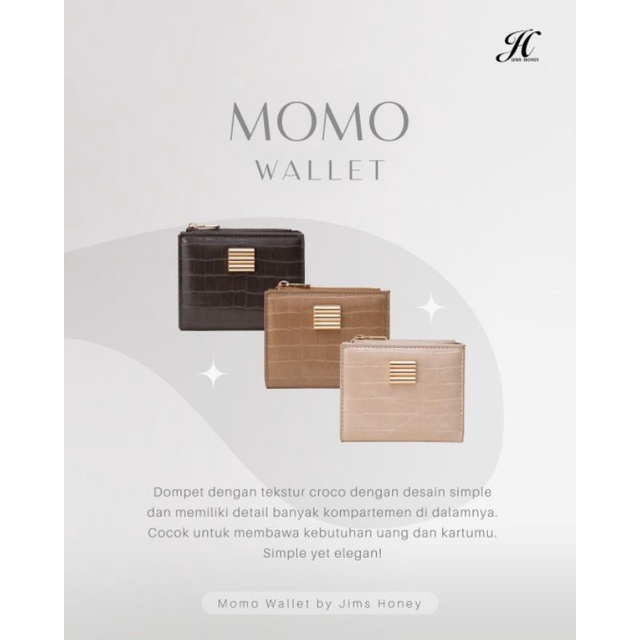 MOMO WALLET JIMS HONEY ORI DOMPET PENDEK TIPIS KECIL LIPAT WANITA IMPOR FASHION CEWE KOREA CROCO MURAH