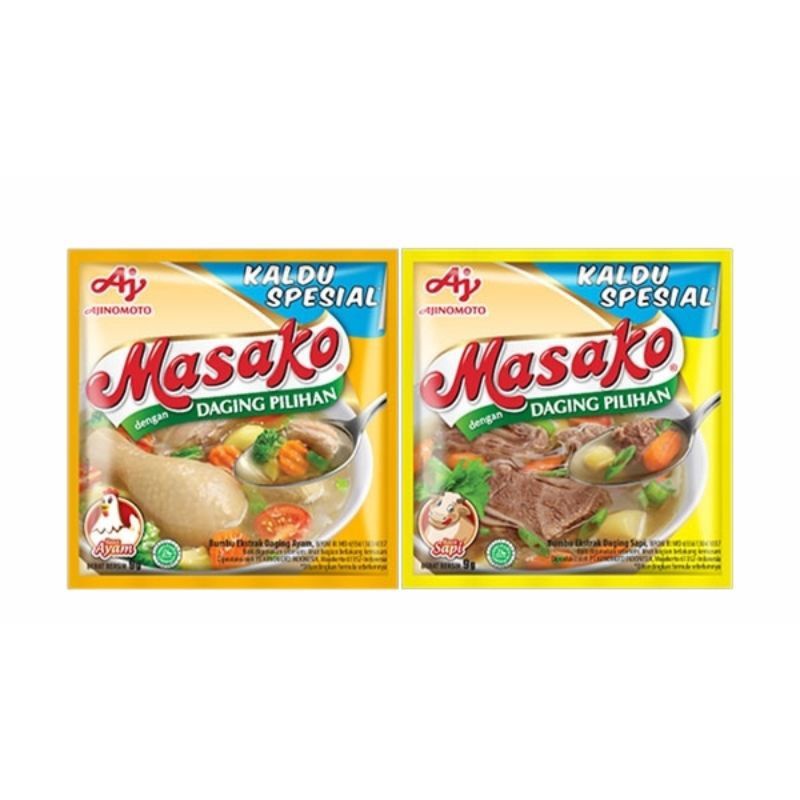 

Masako ayam sapi 9g sachet renteng isi 12