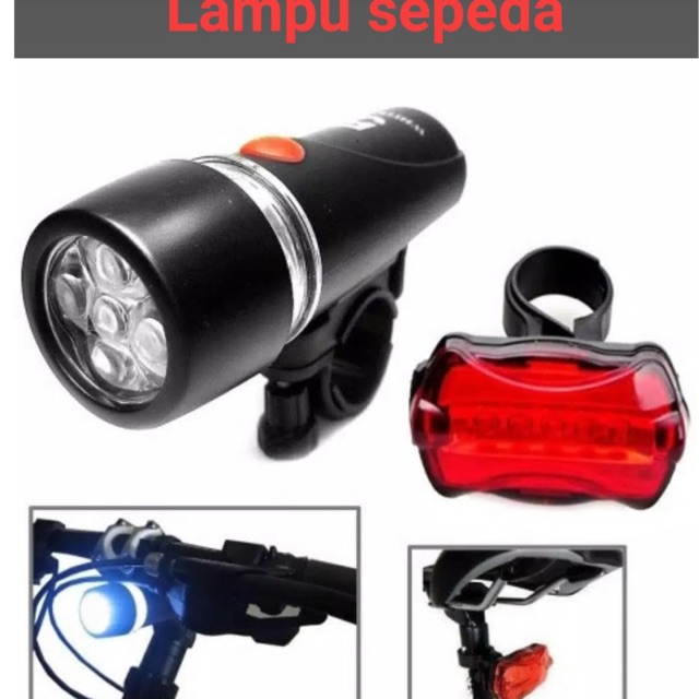 Lampu sepeda 1set Dpn sama belakang