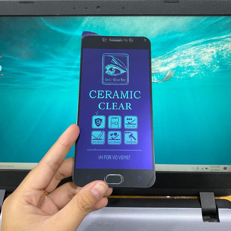 OPPO A71 VIVO V5 Ceramic Matte Blue Ray Screen Guard Anti Radiasi Full Cover