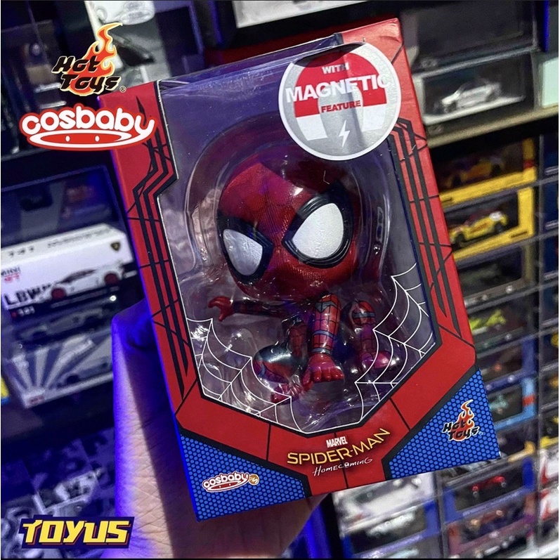 Hot Toys Cosbaby - SPIDERMAN HOMECOMING CROUCHING VERSION WITH MAGNET