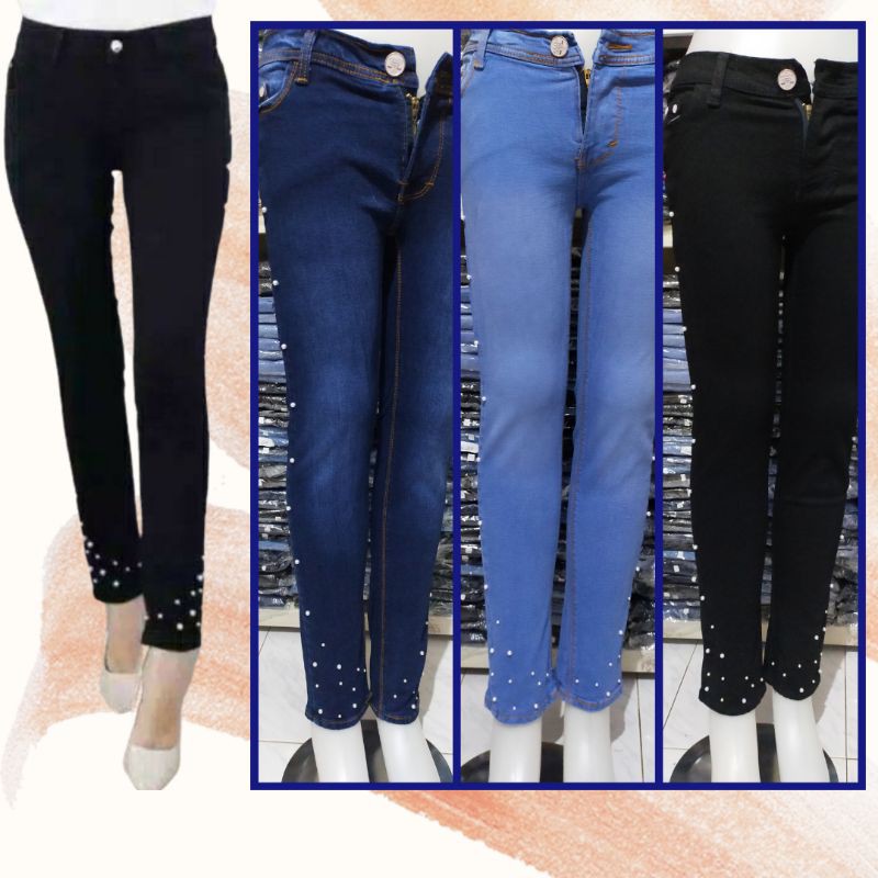 Jeans Mutiara Wanita MOTE JEANS SIZE 27-34 // Celana Jeans panjang