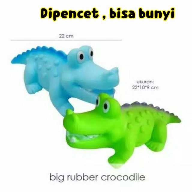 mainan anak buaya pencet bunyi vinyl vynil toys mainan anak bayi large crocodile karet