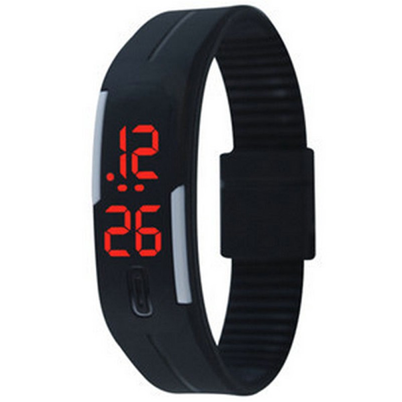 Jam Tangan Sport digital LED Strap Silikon untuk Pelajar