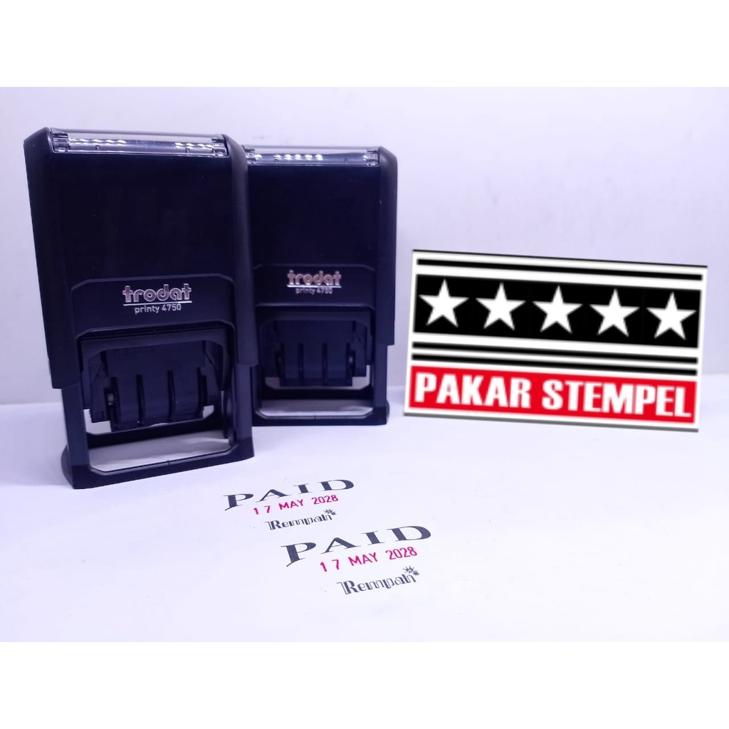 

stempel trodat 4750 teks dan tanggal custom