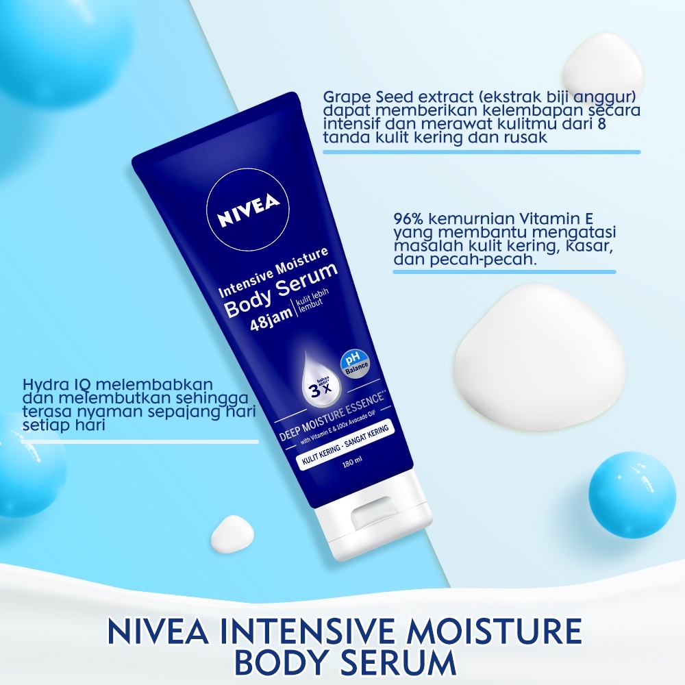 ❤ BELIA ❤ NIVEA Body Serum Extra White | Night | Repair Care Protect | Radiant | Glow | Hijab 180ml | Care and Protect 70ml