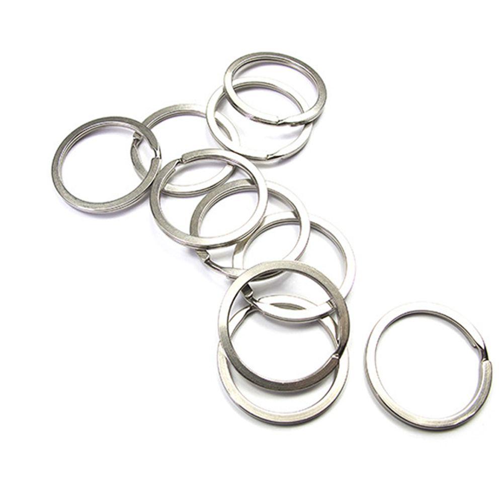 Lanfy Kunci Ring 10PCS 30mm Plating Logam Tahan Lama Split Gantungan Kunci Aksesoris