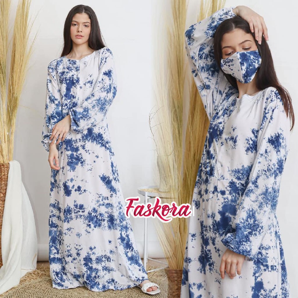 Gamis Terbaru 2021 Remaja Lebaran / Gamis Tiedye Rayon Jumbo / Baju Gamis Tie dye Wanita Terbaru