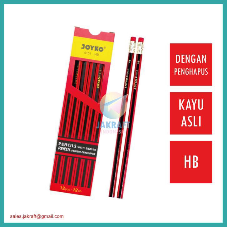 

PENSIL JOYKO 6151 HB DENGAN PENGHAPUS KAYU ASLI MURAH BERKUALITAS