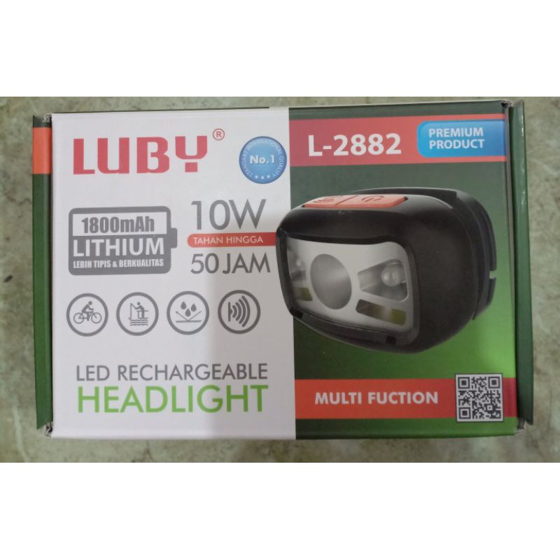 Senter kepala Luby L 2882 10 Watt LED Rechargeable